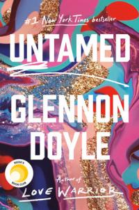 Untamed book cover (an abstract, swirl of bright paint and glitter)