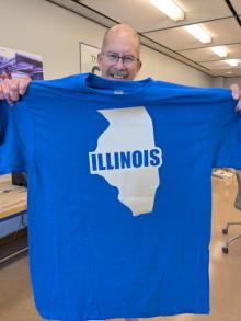 Bob's blue Illinois shir