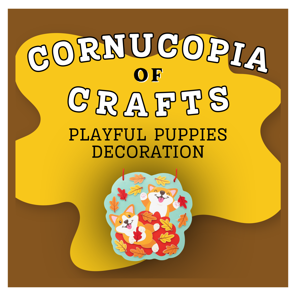 Cornucopia of Crafts Playful Puppies Decoration with photo of completed craft