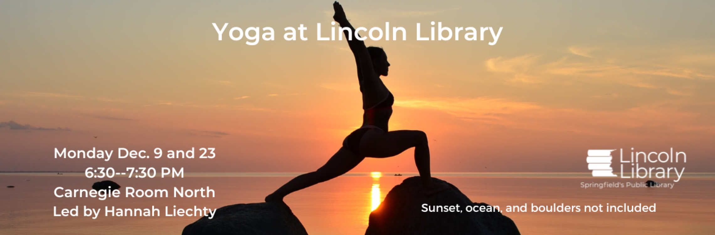 Yoga at the Library, December 9 and 23 6:30-7:30PM